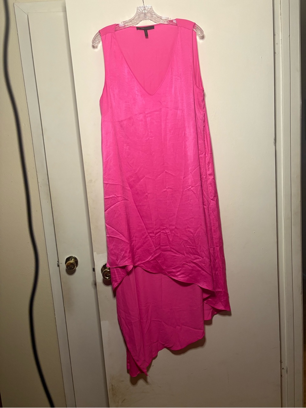 BCBGMaxAzria Hot Pink Sleeveless Asymmetrical Hem Dress